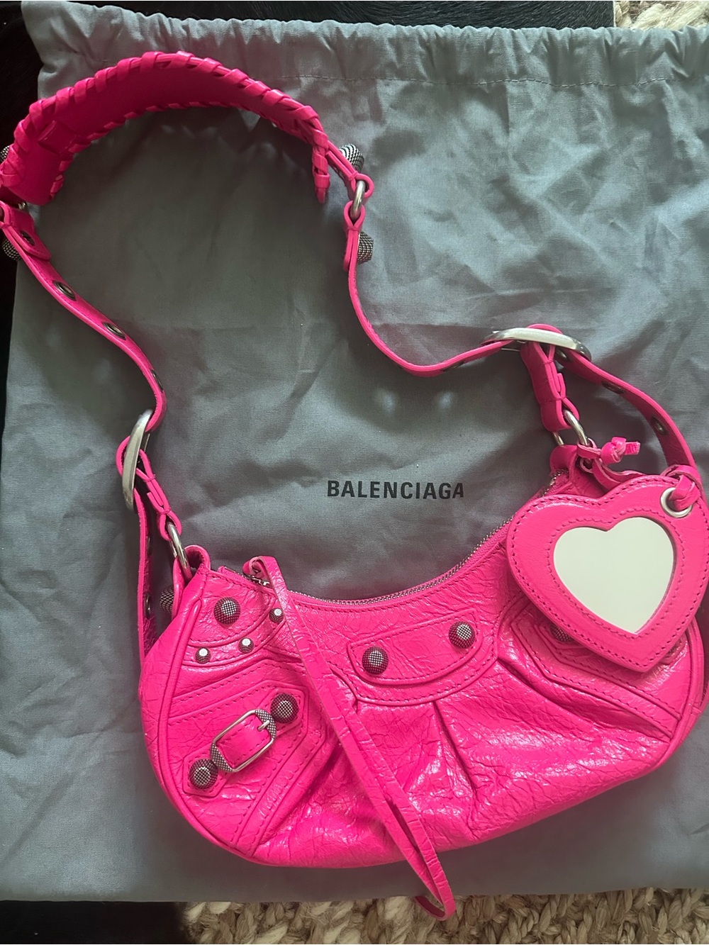 Balenciaga XS Le Cagole Shoulder Bag Arena Leather